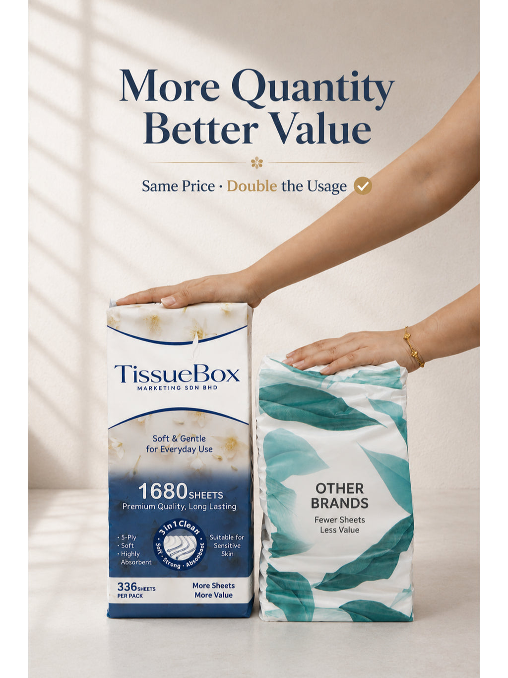 5ply Hanging Tissue 1680