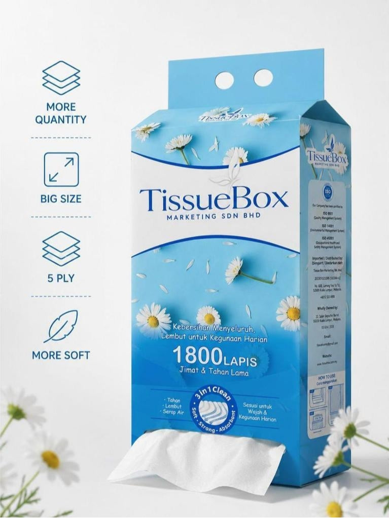 5ply Hanging Tissue 1800