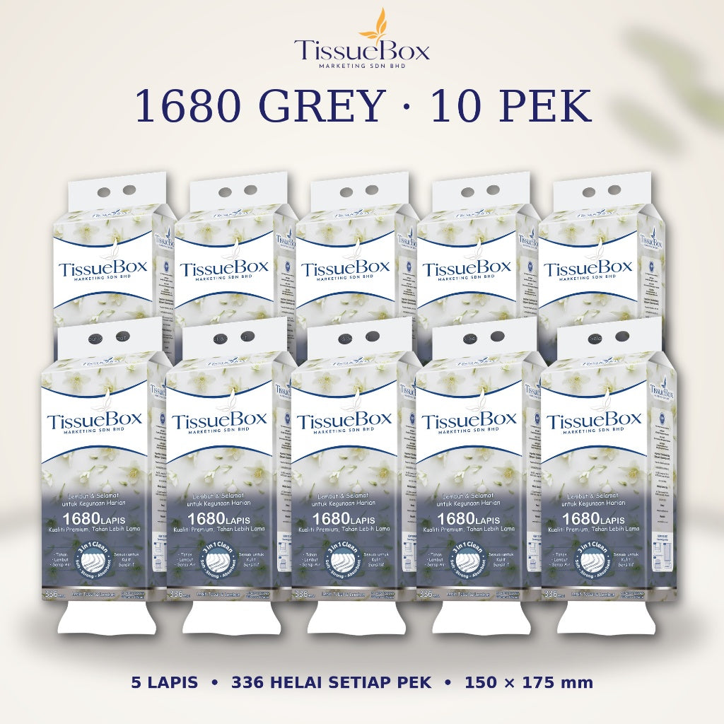 10 pek TissueBox 1680 Tisu Gantung 5 Lapisan | 5 ply Hanging Tissues