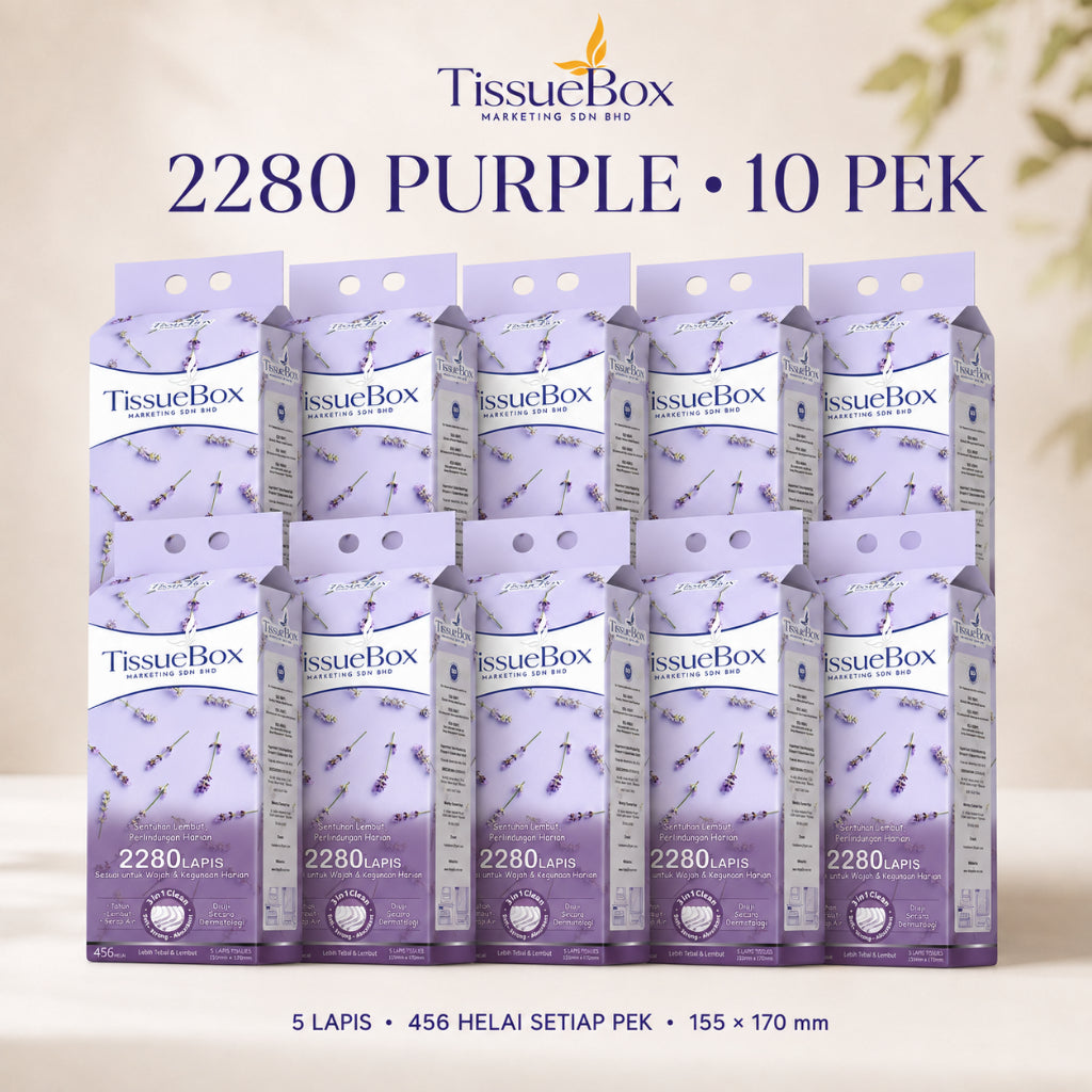 10 pek TissueBox 2280 Tisu Gantung 5 Lapisan | 5 ply Hanging Tissues