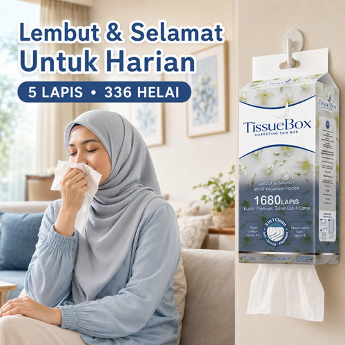 10 pek TissueBox 1680 Tisu Gantung 5 Lapisan | 5 ply Hanging Tissues