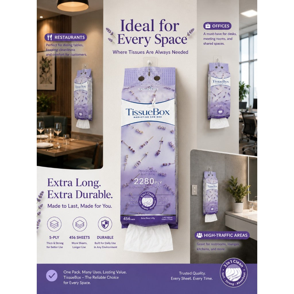 10 pek TissueBox 2280 Tisu Gantung 5 Lapisan | 5 ply Hanging Tissues