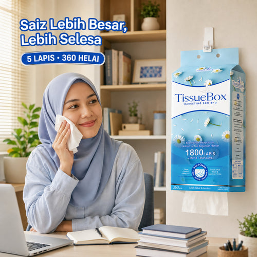 10 pek TissueBox 1800 Tisu Gantung 5 Lapisan | 5 ply Hanging Tissues